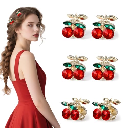 FrostyFlair Haarspangen Mädchen, 6 Stück Kirsche Kleine Haarklammern, Dekorativer Strass Haarklammern Klein, Halb hochgesteckte Frisuren Haarspangen Damen FrostyFlair Haarspangen Mädchen, 6 Stück Kirsche Kleine Haarklammern, Dekorativer Strass Haarklammern Klein, Halb hochgesteckte Frisuren Haarspangen Damen von FrostyFlair