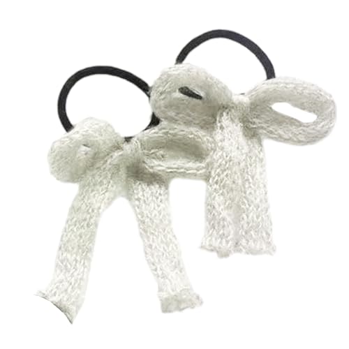 2 Stück Gestrickte Schleifen Stirnbänder Süßes Süßes Haar Elastisch Pferdeschwanz Kopfbedeckung Haarschmuck Für Frauen Und Mädchen Gestrickte Schleifen Stirnbänder Damen Einfacher von Frotox