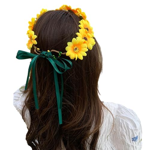 Bohemian Blumen Stirnband Verstellbares Band Haarband Haarschmuck Stirnband Frauen Braut Hochzeit Kopfschmuck Frühling Sommer Haarschmuck von Frotox