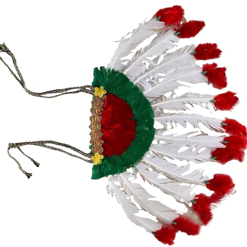 Ethnisches Indianisches Feder Stirnband Bunte Feder Handgefertigter Indischer Kokoshnik Kopfschmuck Heimdekoration Indischer Kopfschmuck Für Frauen von Frotox