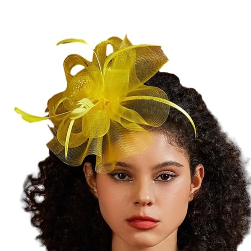 Fascinators Für Frauen Tea Party Stirnband Haarspange Cocktail Blumen Mesh Kopfbedeckung Haarspange Für Hochzeit Party Zylinderhut Fascinator Stirnband von Frotox