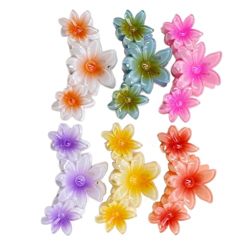 Frotox Geometrische Haarspangen Kopf Haarspange Weiche Acryl Haarspange Zarte Blumen Haarspange Haarklammer Ornament Kunststoff Haarspange von Frotox