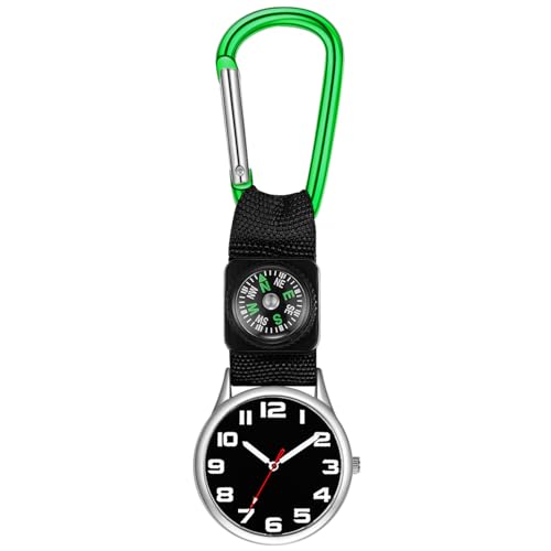 Frotox Tragbare Clip On Uhren Rucksack Karabiner Uhr Krankenschwesteruhren Mit Kompass Tasche Karabiner Clip Sport Wanderuhren Kletter Taschenuhr Für Wandern Camping Outdoor Abenteuer von Frotox