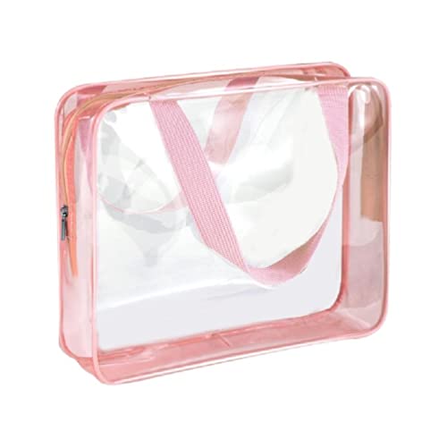 Große Kapazität, klare Reise-Kulturbeutel, Kosmetiktaschen, tragbare Make-up-Taschen, multifunktionale Aufbewahrung für Frauen, transparente Kosmetiktaschen für Frauen, rose, single layer von Frotox