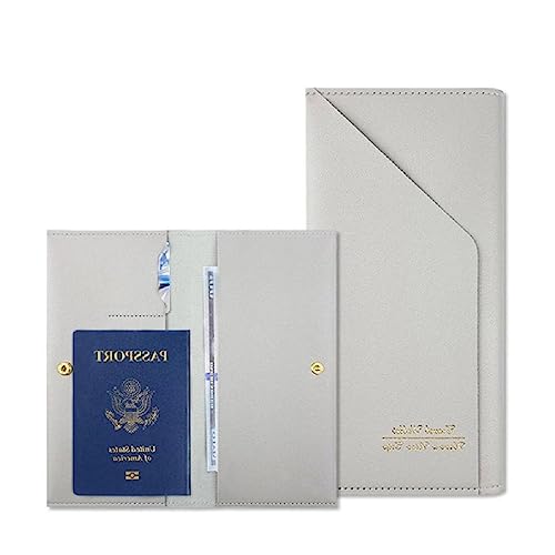 Lover Couple Passport Card Cover Cute Wallet Money Case for Women Men Wedding Gift Travel Wallets Passport Protector, grau von Frotox