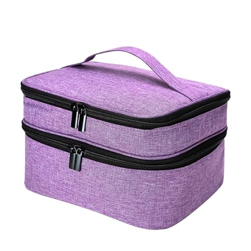 Nagellack Aufbewahrungsbox Doppellagige Tragetasche Tragbare Nagellack Organizer Tasche Stoßdämpfende NailKit Zubehör Handtasche von Frotox