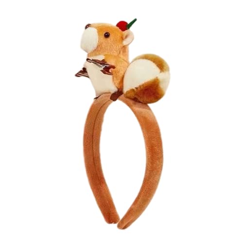 Niedliches 3D Geschmücktes Haarband Süßes Eichhörnchen Haarband Schmuck Süßes Handgefertigtes Plüsch Kopfbedeckungs Accessoire Indoor Sport Haarband von Frotox