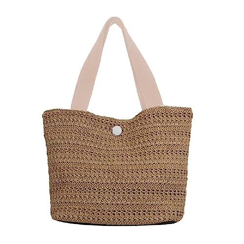 Sommer BeachBag Große Kapazität Reise Reise Tasche Urlaub Tasche Eimer Tasche Für Frauen Mädchen Casual Mode Handtasche Eimer Taschen Stroh Gewebte Handtasche Mode Tasche Lässige Reise Urlaub Tasche von Frotox