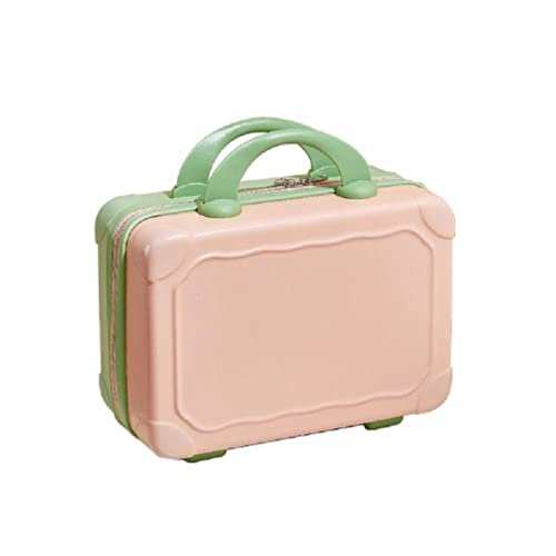 Tragbare 14 Zoll Make-up Reise Handgepäck ABS Tragen Make-up Koffer Kosmetiktasche für Reisen Camping Frauen Mädchen Gepäck Make-up Tasche, Rosa mit Matcha von Frotox