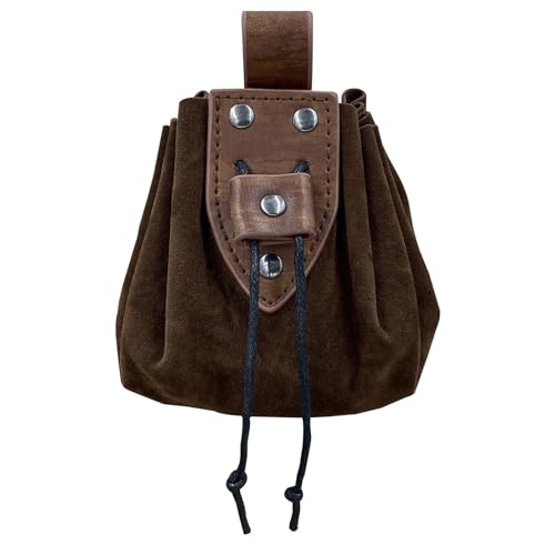 Tragbare Tasche Mit Kordelzug Mittelalterliche Leder Gürteltasche Vintage Geldbörse Schmuck Würfeltasche Cosplay Zubehör Vintage Hüfttasche Cosplay Und Halloween Party Zubehör von Frotox