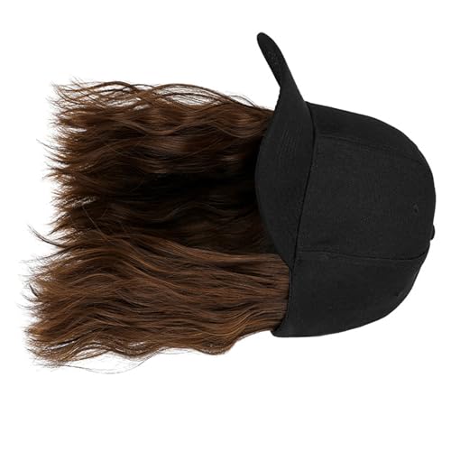 Verstellbare Baseballkappe Mit Lockigem Haar Perücke Für Frauen Mädchen Cosplay Kostüm Bob Haar Perücke Haar Styling Perückenkappe Kunstfaser Perücke Haarhut von Frotox