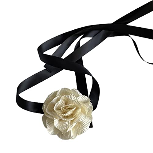Weiche Blumen-Krawatten-Ketten Stoff-Blumen-Halsketten-Spitzen-Halsketten-Hochzeits-Schmuck-Geschenk für Frauen-Braut-Hochzeitsfest-Stoffblumen-Halsketten für Frauen von Frotox