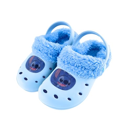 Disney Stitch Clogs für Mädchen, Hausschuhe, Shearling Clogs Design, Größe EU 26/27 | Blau von Disney Frozen