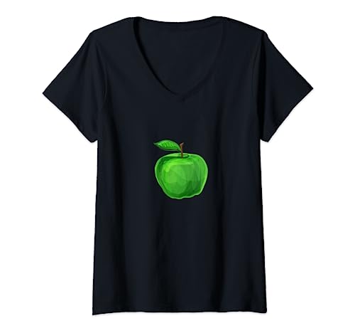 Damen Schönes grünes Apfel gemalt Früchte und Obst Äpfel T-Shirt mit V-Ausschnitt Damen Schönes grünes Apfel gemalt Früchte und Obst Äpfel T-Shirt mit V-Ausschnitt von Früchte Obst Designs24