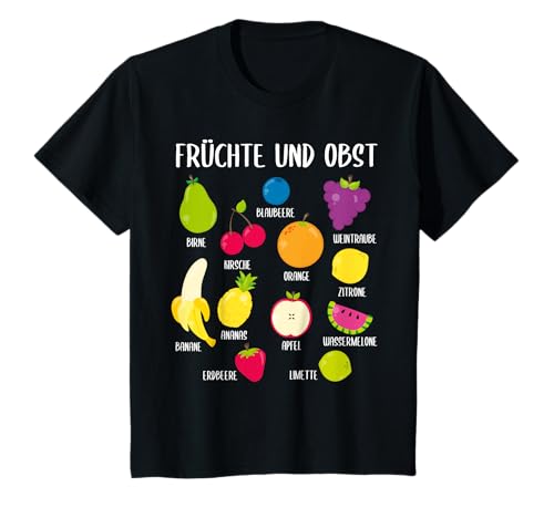 Früchte Und Obst Mit Namen Schulbeginn Einschulung Kinder T-Shirt Früchte Und Obst Mit Namen Schulbeginn Einschulung Kinder T-Shirt von Früchte Obst Sammlung Geschenke