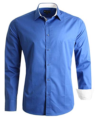 Früchtl Herren Langarm Hemd, Dark-Blue-White, XL von Früchtl