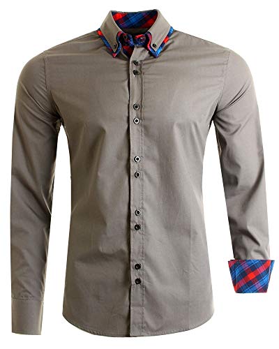 Früchtl Herren Langarm Hemd, Dark-Grey, M von Früchtl