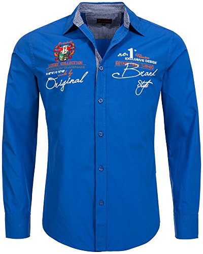 Früchtl Herren Premium Langarm Hemd, Dark-Blue, XXL von Früchtl