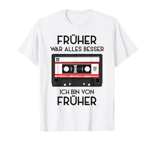 Früher War Alles Besser Lustiger 90s Retro Party T-Shirt, Herren, Weiß, S, Kurzarm, Klassische Passform, T-Shirt, Party, 80er-Partys, 90er-Partys, Nostalgische Veranstaltungen Früher War Alles Besser Lustiger 90s Retro Party T-Shirt, Herren, Weiß, S, Kurzarm, Klassische Passform, T-Shirt, Party, 80er-Partys, 90er-Partys, Nostalgische Veranstaltungen von Früher War Alles Besser Lustiger 90s Spruch