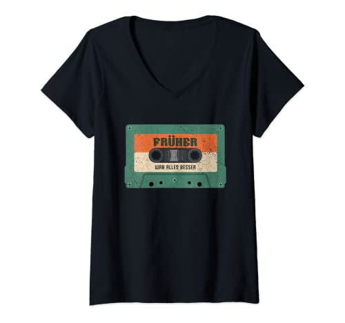 Damen Sarkasmus Nostalgie Oldschool Früher war alles besser T-Shirt mit V-Ausschnitt Damen Sarkasmus Nostalgie Oldschool Früher war alles besser T-Shirt mit V-Ausschnitt von Früher war alles Besser