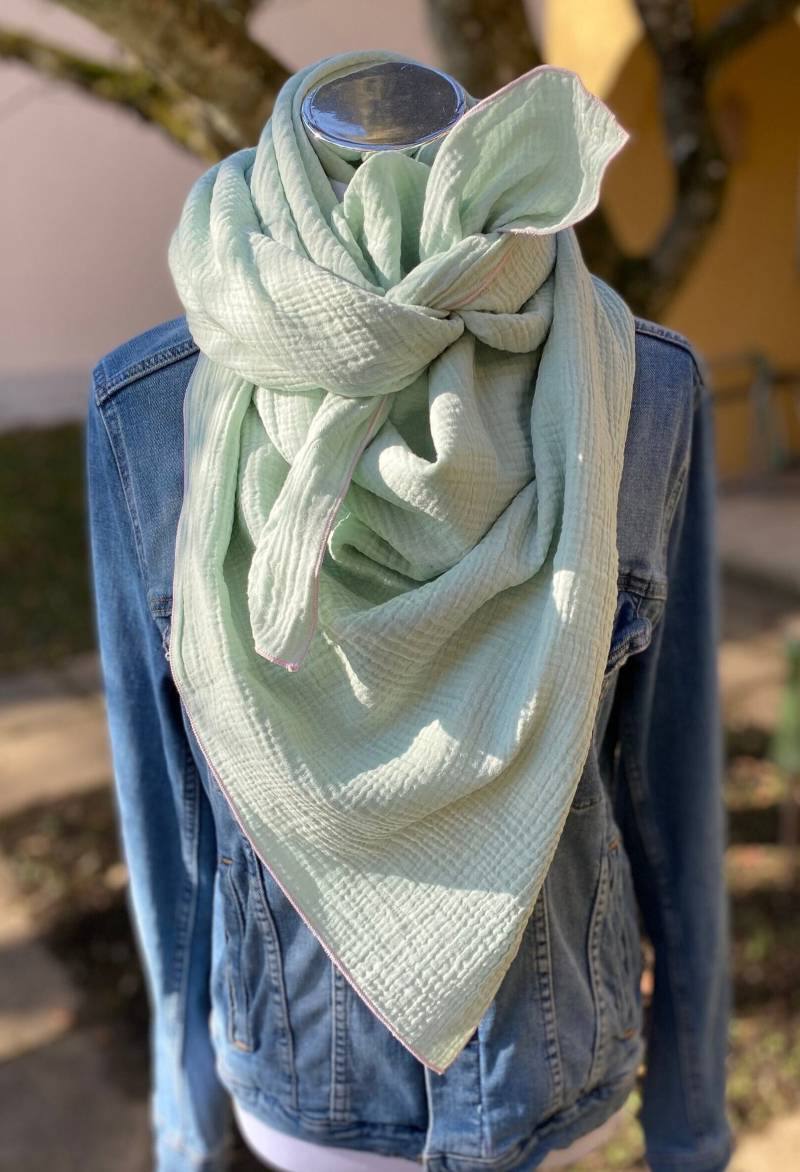 Musselintuch Damen Xxl, Halstuch, Musselin Schal, Geschenk Für Freundin, Kuscheltuch, Muttertag von FruehlingsNaht