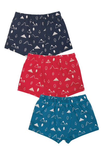 Frugi Boxershorts für Jungs mit Bergprint - Dreierpack von Frugi