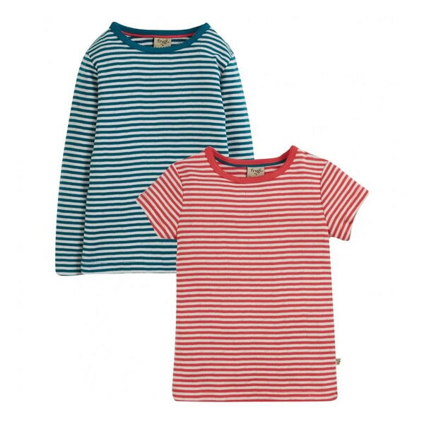 Frugi Pointelle Shirts 2er Set blau melone von Frugi