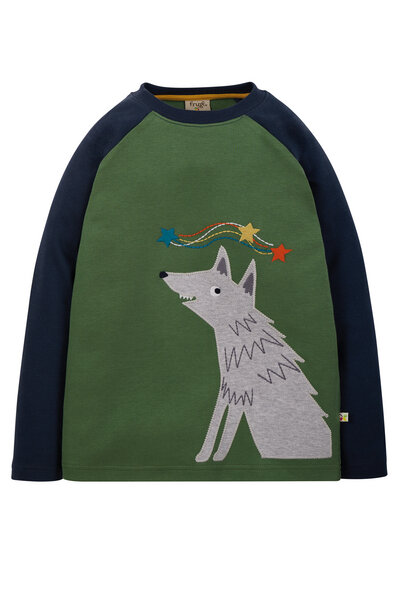 Frugi Shirt Kinder Wolf grün - Bio-Baumwolle von Frugi