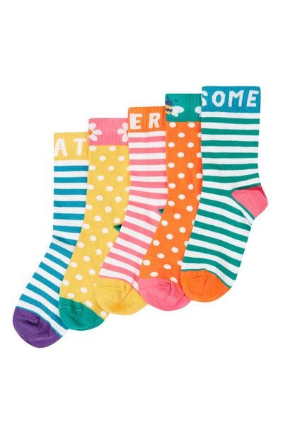 Frugi Socken Fünferpack - Super, Great, Awesome von Frugi