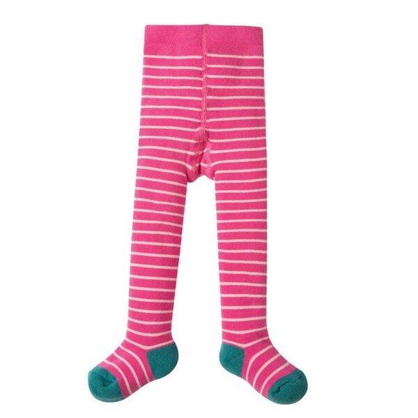 Frugi Thermo-Strumpfhose in pink-weiss geringelt von Frugi