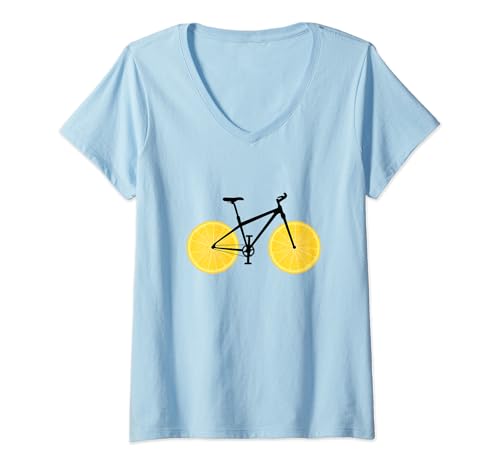 Damen Frucht Fahrrad Zitrone Limette Orange T-Shirt mit V-Ausschnitt Damen Frucht Fahrrad Zitrone Limette Orange T-Shirt mit V-Ausschnitt von Fruit Bike Tees
