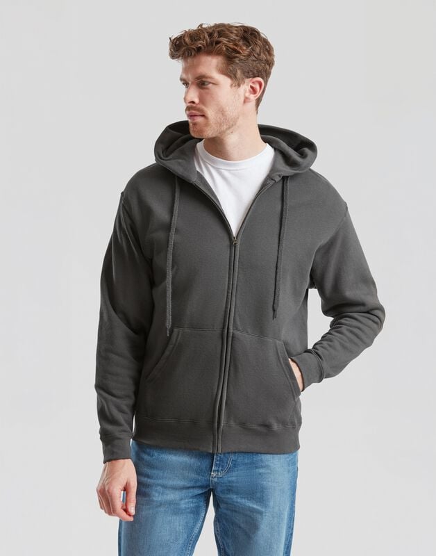 Fruit Of The Loom Kapuzenjacke - CLASSIC HOODED SWEAT JACKET - S bis XXL - für Männer - Größe L - graphite von Fruit Of The Loom