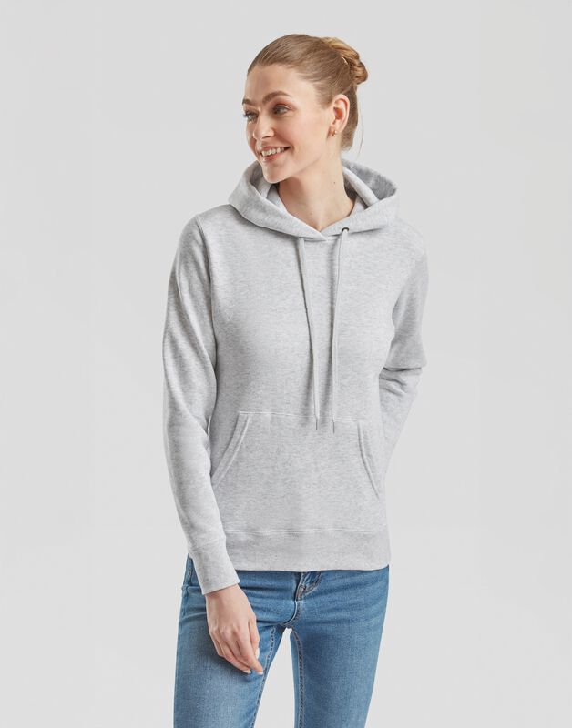 Fruit Of The Loom Kapuzenpullover - LADIES CLASSIC HOODED SWEAT - S bis XXL - für Damen - Größe XL - grau meliert von Fruit Of The Loom