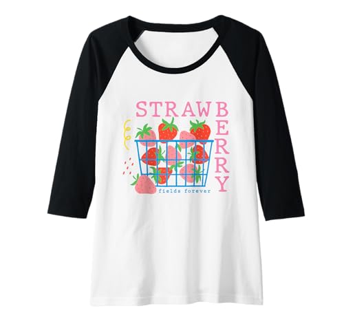 Damen Erdbeerkorb Retro Fruit Fields Forever Farmers Market Raglan Damen Erdbeerkorb Retro Fruit Fields Forever Farmers Market Raglan von Fruit Puns & Happy Produce Market Tee Collection