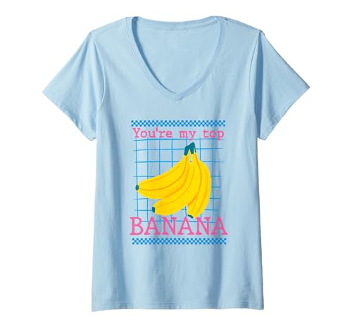 Damen Lustiges Obst-Wortspiel mit Aufschrift You're My Top Banana T-Shirt mit V-Ausschnitt Damen Lustiges Obst-Wortspiel mit Aufschrift You're My Top Banana T-Shirt mit V-Ausschnitt von Fruit Puns & Happy Produce Market Tee Collection