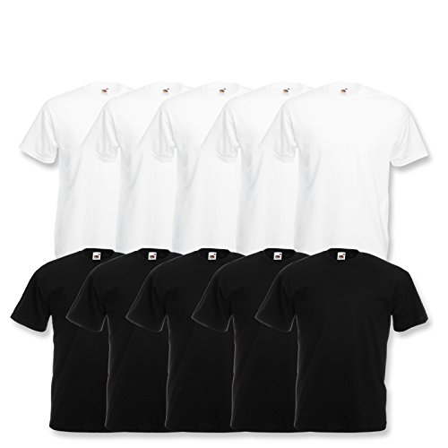 Fruit of the Loom 10 T Shirts Valueweight T Rundhals S M L XL XXL 3XL 4XL 5XL Übergröße Diverse Farbsets auswählbar von Fruit of the Loom