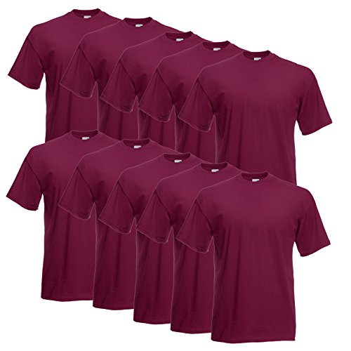 Fruit of the Loom 10er Pack Valueweight T-Shirt Größe S - 5XL T-Shirts in vielen Farben L,Burgund von Fruit of the Loom