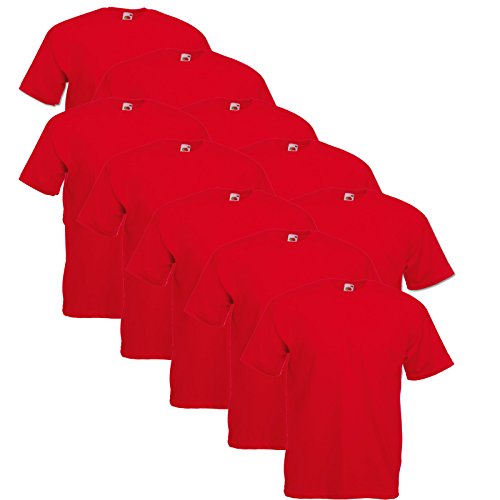 Fruit of the Loom 10er Pack Valueweight T-Shirt Größe S - 5XL T-Shirts in vielen Farben L,rot von Fruit of the Loom