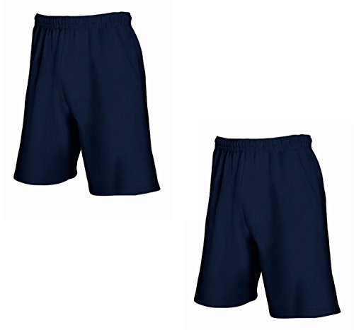 2er-Pack Fruit of The Loom Herren Kurze Sporthosen Jogginghosen Lightweight Shorts (L, Deep Navy) von Fruit of the Loom