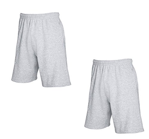 2er-Pack Fruit of The Loom Herren Kurze Sporthosen Jogginghosen Lightweight Shorts (L, Grau) von Fruit of the Loom