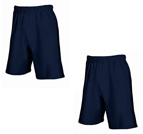 Fruit of the Loom 2er-Pack Fruit of the Loom Herren Sportshorts Jogger Leichte Shorts M, Deep Navy von Fruit of the Loom