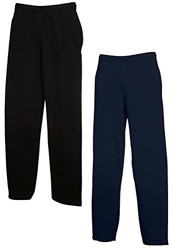 Fruit of the Loom 1er/ 2er Set Jogginghose S-M-L-XL-XXL Herren Jogpants XXL,1x Navy + 1x Schwarz von Fruit of the Loom
