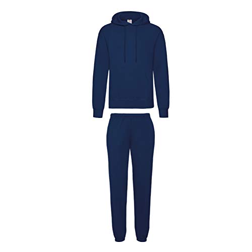 2er-Set Fruit of the Loom Hausanzug Sportanzug Jogginghose & Kapuzensweatshirt (M, Navy) von Fruit of the Loom