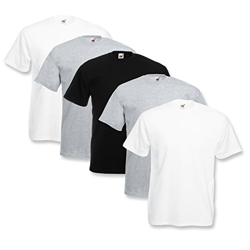 Fruit of the Loom 5 T-Shirts Valueweight S M L XL XXL XXXL 3XL Diverse Farbsets auswählbar (L, Farbset 11) von Fruit of the Loom