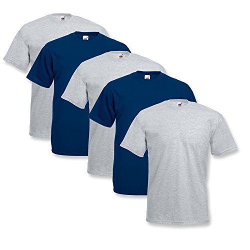 Fruit of the Loom 5 T-Shirts Valueweight S M L XL XXL XXXL 3XL Diverse Farbsets auswählbar (M, Farbset 8) von Fruit of the Loom