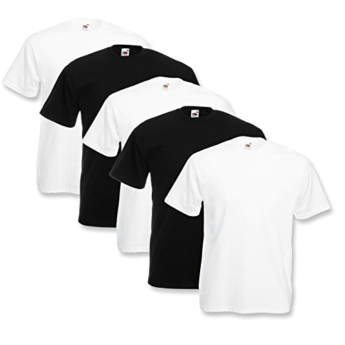 Fruit of the Loom 5 T-Shirts Valueweight S M L XL XXL XXXL 3XL Diverse Farbsets auswählbar (XXXL, Farbset 1) von Fruit of the Loom