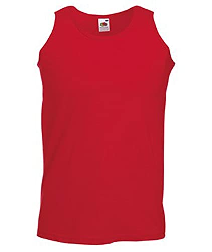 Fruit of the Loom 5er T Shirt Athletic MUSKELSHIRT M L XL XXL 3XL 4XL UNTERHEMD Tank TOP (XL, Rot) von Fruit of the Loom