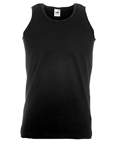 Fruit of the Loom 5er T Shirt Athletic MUSKELSHIRT M L XL XXL 3XL 4XL UNTERHEMD Tank TOP (XL, Schwarz) von Fruit of the Loom