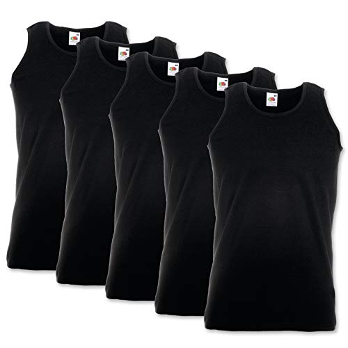 Fruit of the Loom Herren-Achselshirts der Marke, Tanktop, T-Shirt, in Allen Größen und Farben erhältlich, 5 Stück Gr. M / 96,52 cm-101,60 cm, 5 x Black von Fruit of the Loom