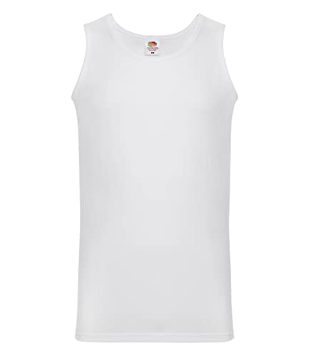 Herren-Achselshirts der Marke Fruit of the Loom, Tanktop, T-Shirt, in allen Größen und Farben erhältlich, 5 Stück Gr. S/ 89 cm- 94 cm, 5 x White von Fruit of the Loom